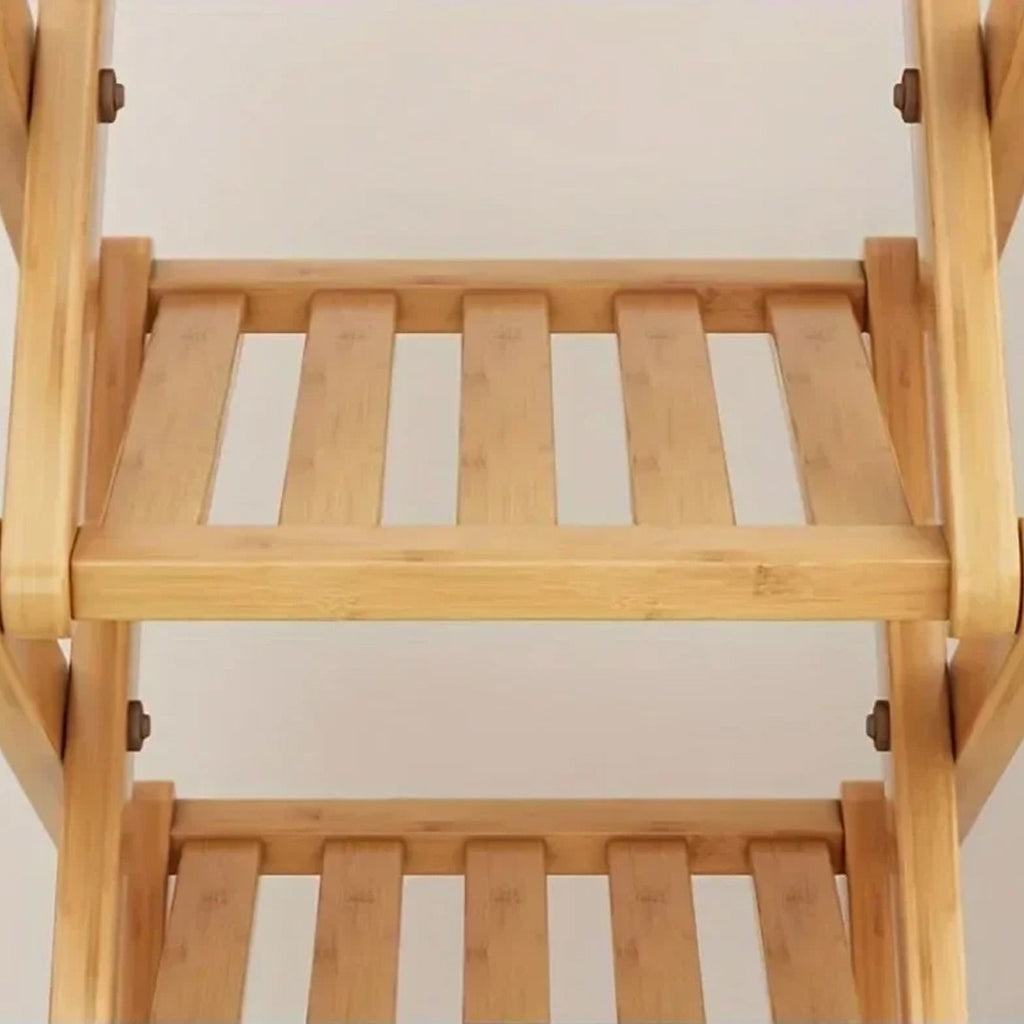 7 Tier Vertical Bamboo Folding Shoe Rack Storage Organizer Stand Corner Shelf UK