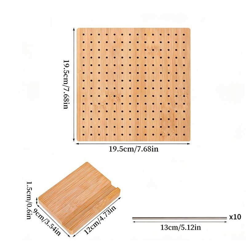 Bamboo Wood DIY Grandmother Grid Shaping Board Yarn Knitting Positioning Board