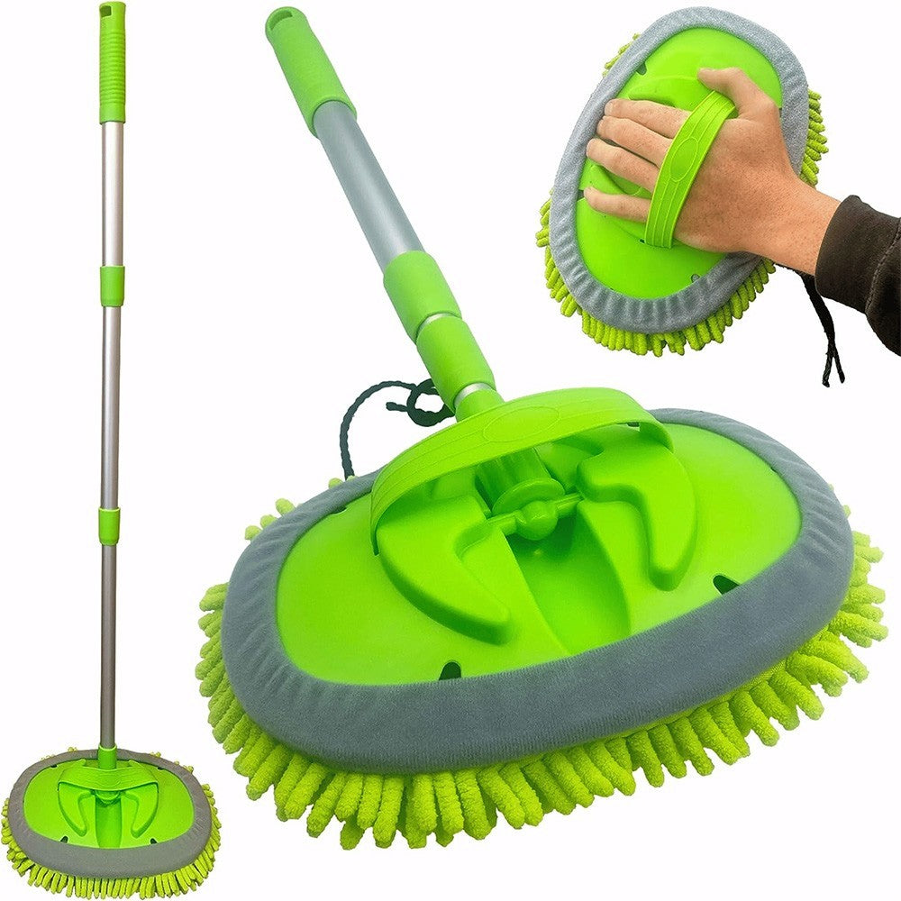 Telescopic Car Wash Mop Adjustable Long Handle Brush Vehicle Cleaning Tool Kit