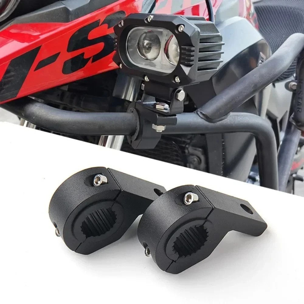 2x Motorcycle CNC Headlight Spot Lights Bracket Mount Fog Tube Clamp Holder UK