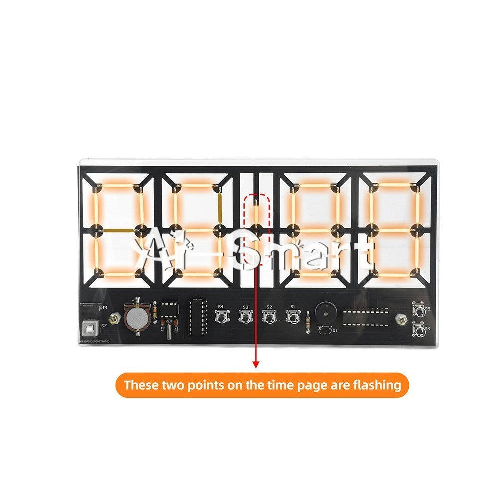 DC 5V 4-Digit Digital Light Bar Clock kit Brightness Adjustment Welding Practice