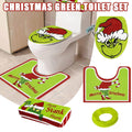 4PCS/Set Christmas Grinchs Decor Bathroom Toilet Pad Seat Cover-Rug for Bathroom