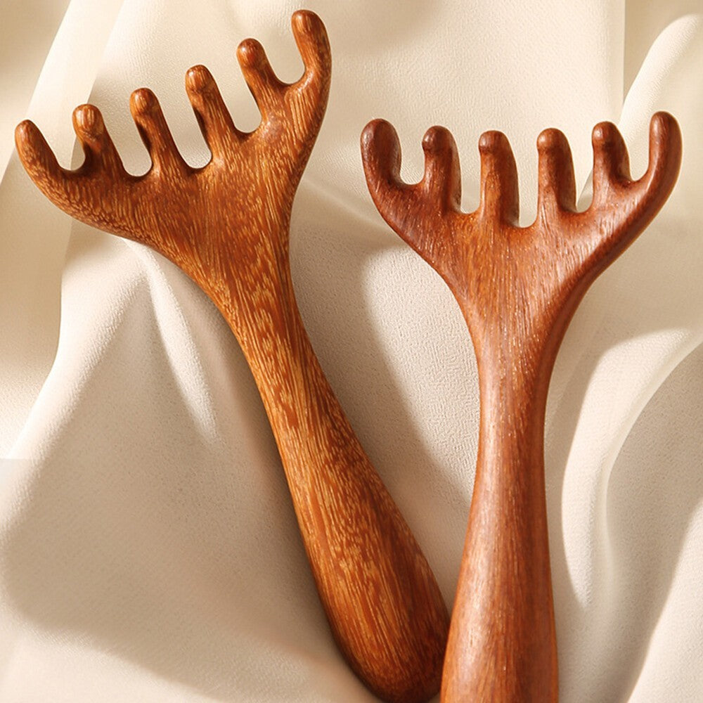 Sandalwood Acupressure Face Body Massage Comb - Scalp Relaxation Therapy Tool