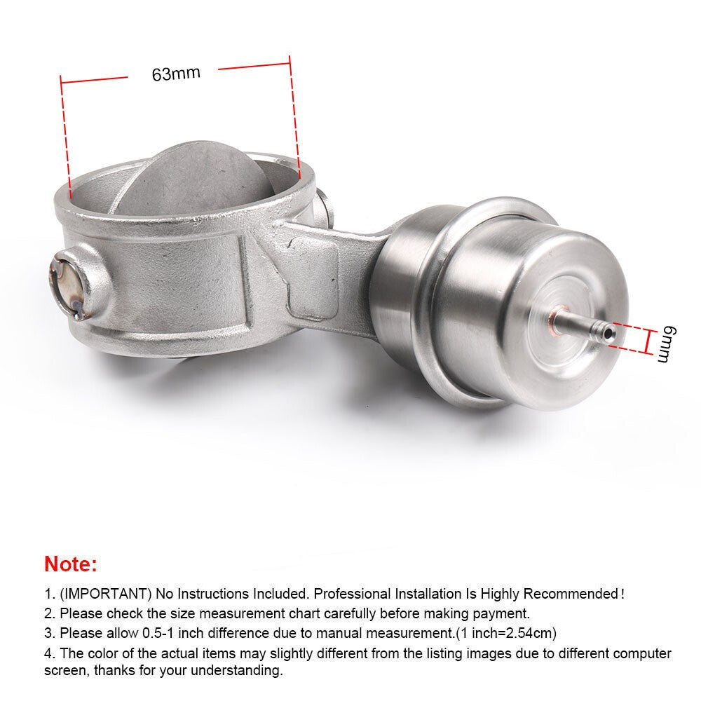 Exhaust Control Valve Set Vacuum Actuator OPEN Style Pipe Downpipe 2.5" 63mm