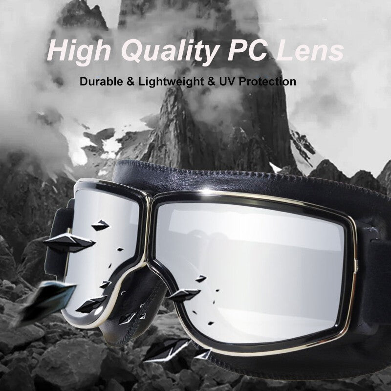 Motorcycle Windproof Goggles Old School Vintage Retro Motorbike Glasses Eyewear