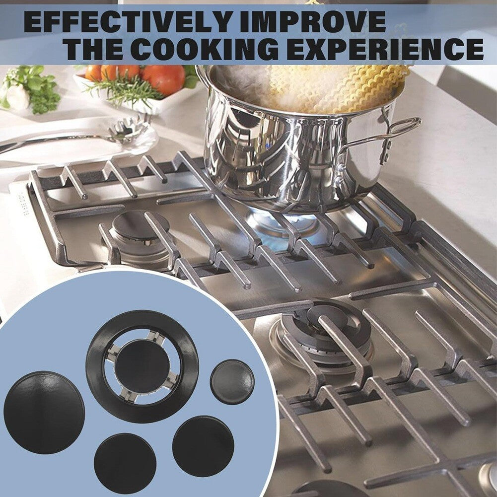 Set of 5 Cooker Hat Set Stove Lid Oven Gas Hob Burner Crown Flame Caps