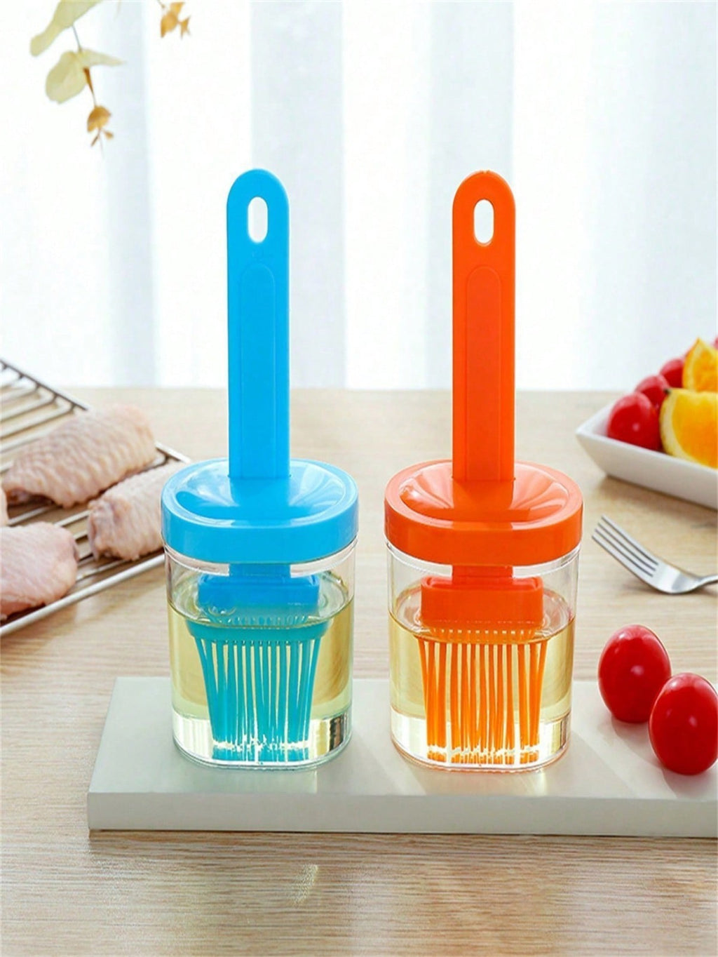 Silicone Basting Brush with Oil Bottle Heat Resistant Brush