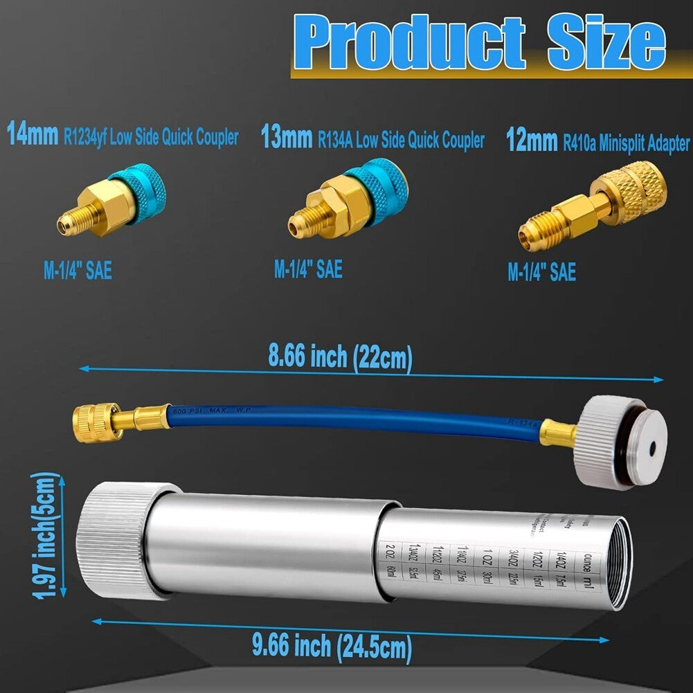 AC Oil Dye Injector Backflow  Kit, with  & R1234YF Low Side  Coupler,  2208