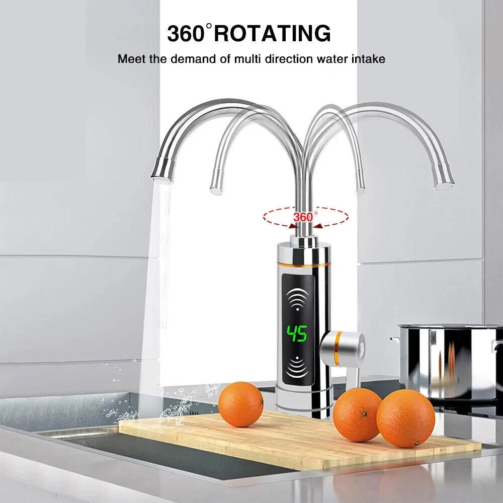 Electric Heating Tap Kitchen Bathroom Fast Instant Hot Water Heater Faucet UK
