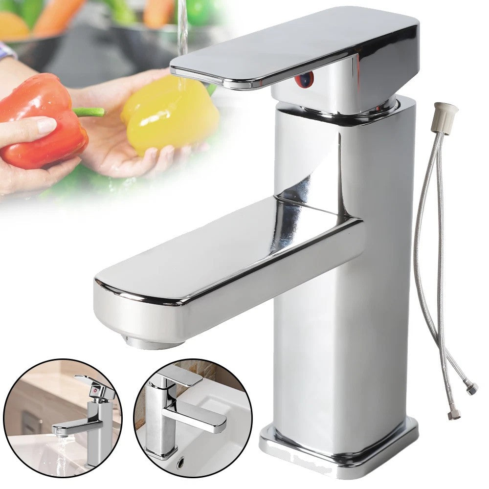 Bathroom Mixer Taps Basin Tap Chrome Wash Sink Mono Lever Modern High Quality UK