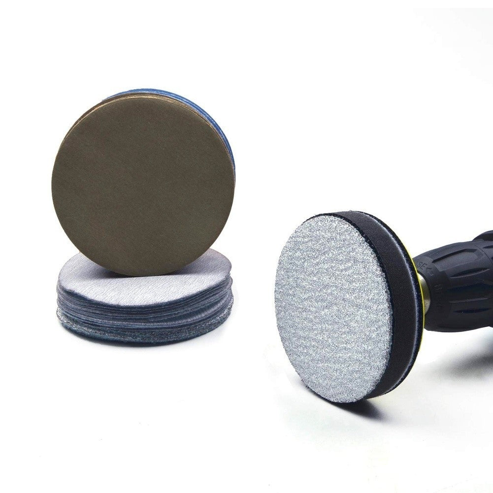 75mm Sanding Discs 100pcs 3inch Silicon Carbide Multi Grit Foam Support Pad