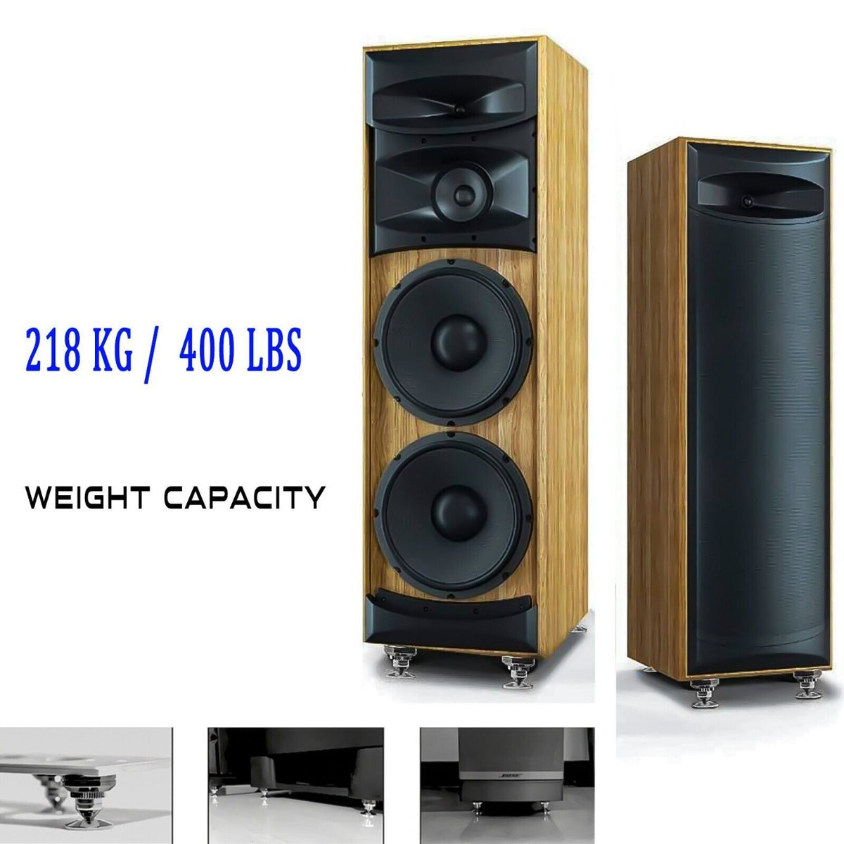 4PCS Adjustable Speaker Stand Turntable Isolation Feet Pad Stainless Steel Stand