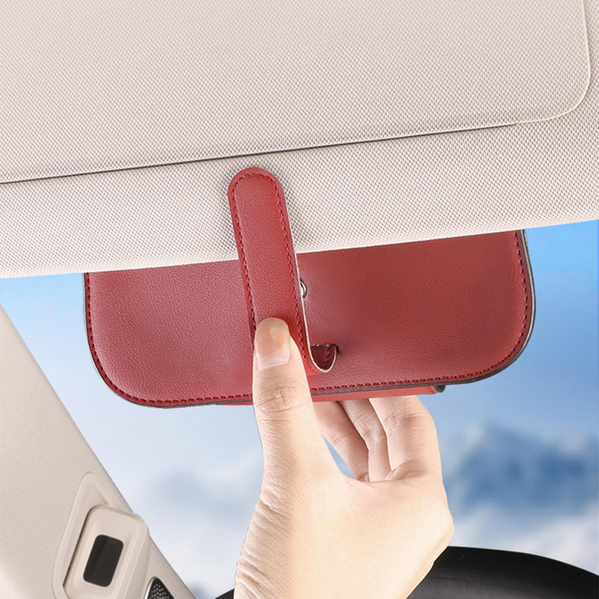 Car Sun Visor Sunglasses Case Holder Eye Glasses Box Clip Suede Shell Storage UK