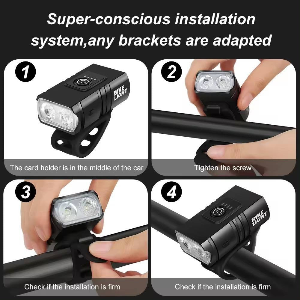 LED Mountain Bike Light USB Rechargeable Bicycle Torch Front Rear Tailgate Lamp