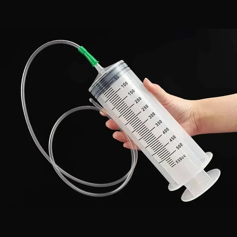 500ml Large Capacity Syringe Reusable Pump Oil Measuring with 1M Clear Tube