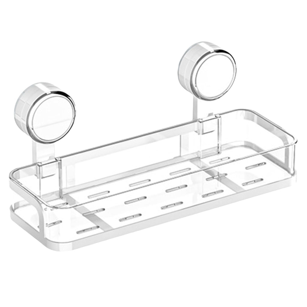 Suction Cup Storage Rack Wall Mounted Shower Organizer Waterproof Bathroom Shelf