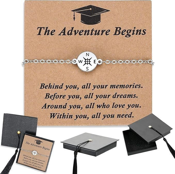 Unique Grad Cap Box 2026 Graduation Gifts for Her/Him-Adjustable Unisex Bracelet