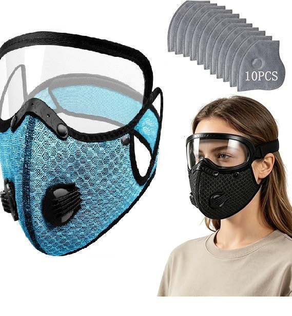 Reusable Carbon Filter Dust Mask with Adjustable Goggles, With 5-Layer Filter