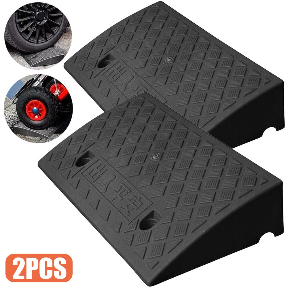 2X 50cm Heavy Duty Rubber Kerb Ramps for HGV Caravans Lorry Car Truck Wheelchair