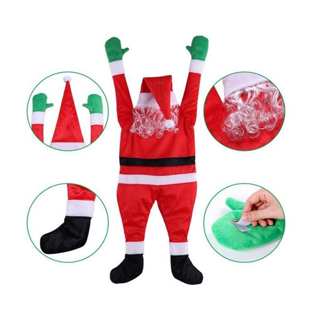 Claus Xmas 42" Props Climbing Christmas Hanging Window Decoration Santa Outdoor