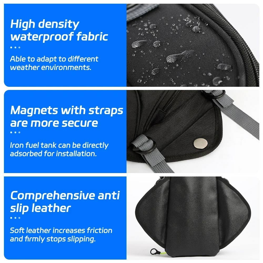 Waterproof Motor Tank Bag Black Oil Fuel Tank Magnetic Motorbike Motorcycle Bag