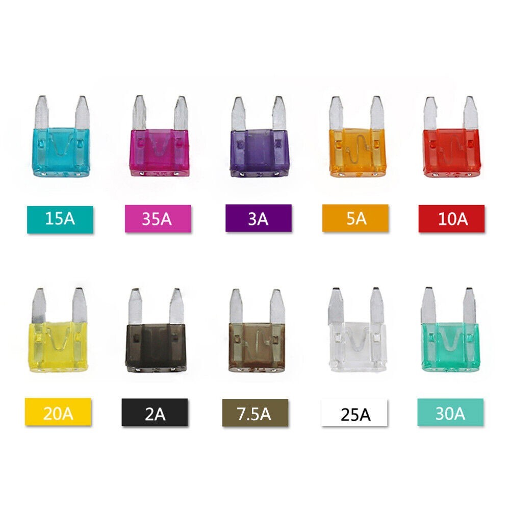 100pcs Car Fuses Mixed Low Profile Mini Fuse Assortment Assorted Blade Fuse Kit