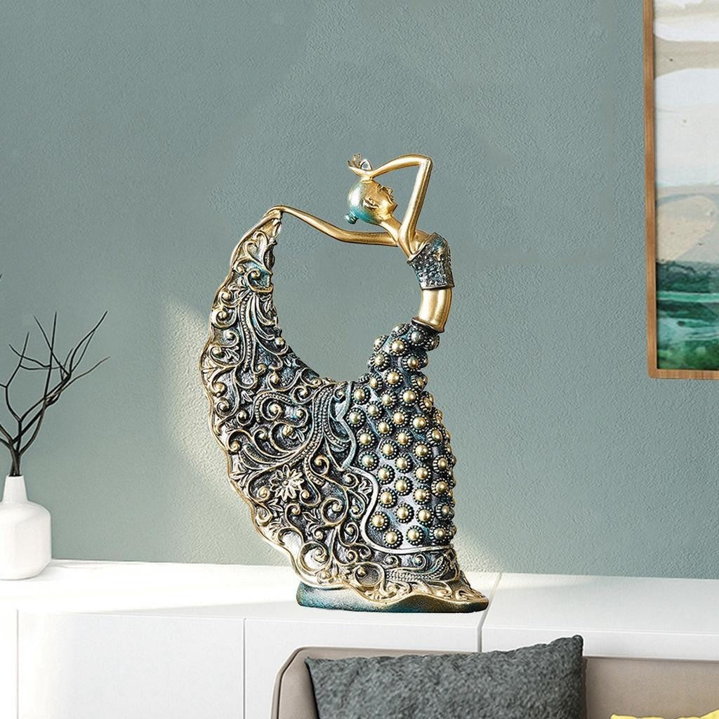 Creative  Dancer Figurine Dancing Statue Decor Ornaments Art Crafts Bronze.*