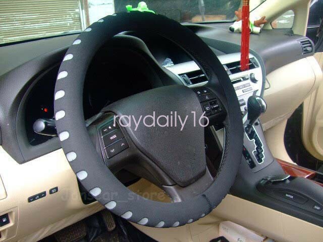 Eva Foam Sport Type Soft Car Steering Wheel Cover Cap Anti-slip 38CM Black-Grey