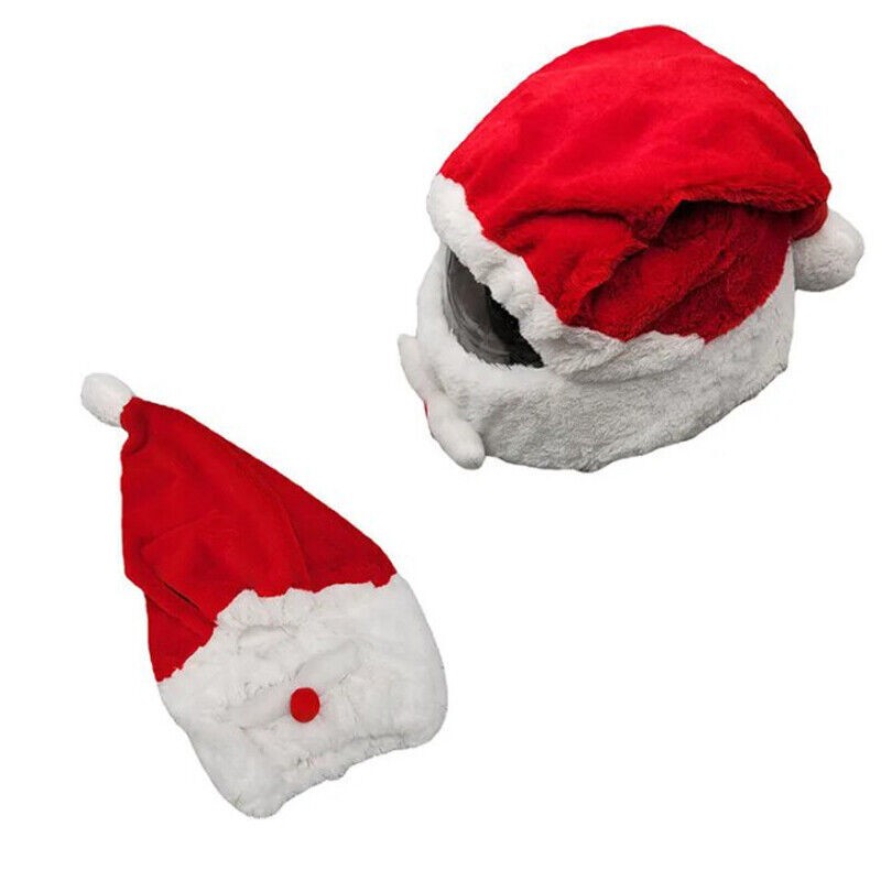Motorcycle Santa Helmet Cover DIY Christmas Motorbike Helmet Funny Claus Decor