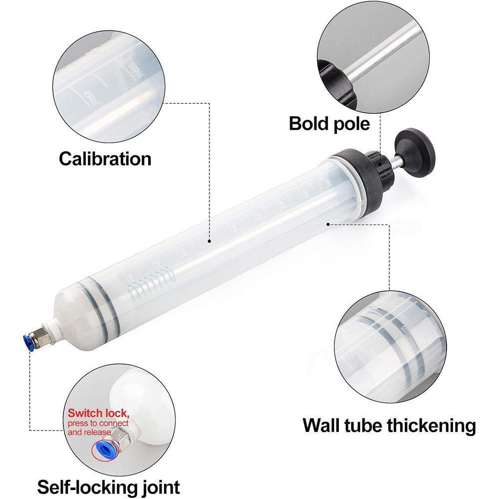 500ML Car Oil Fluid Extractor Fluid Syringe Pump Manual Suction Transfer Filling