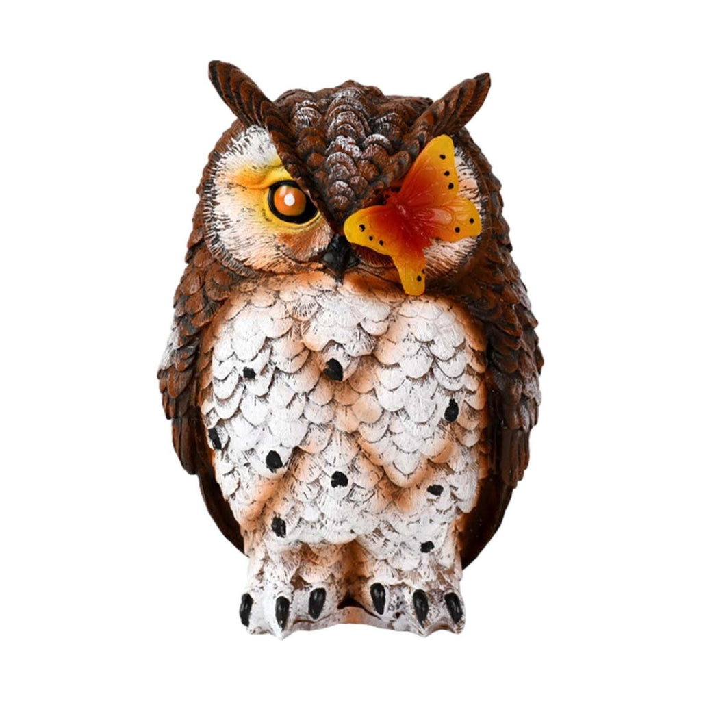 Solar Garden Statue Decorative Sculpture Owl Figurine Lamp Housewarming Gift