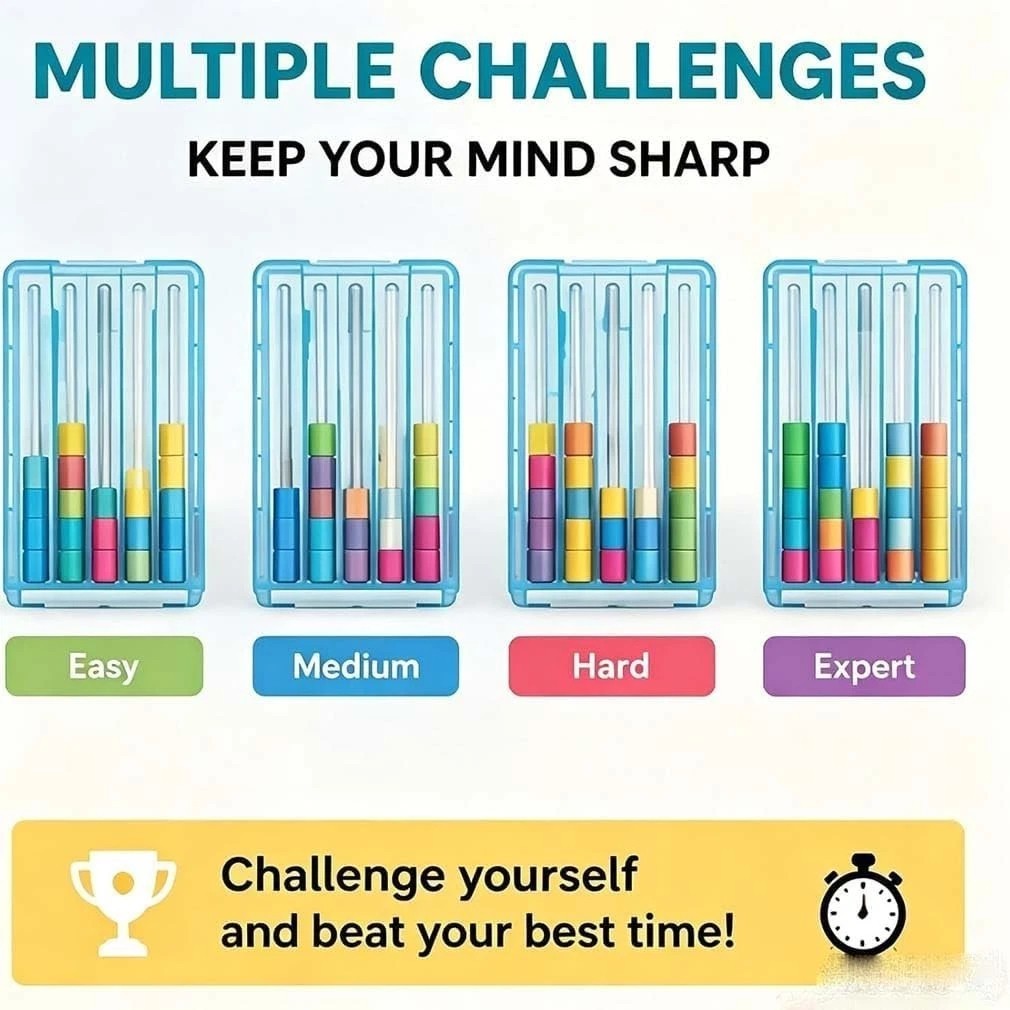 Mini Colour Stack Challenge Game, Color Matching Stacking Puzzle Game Kids Adult