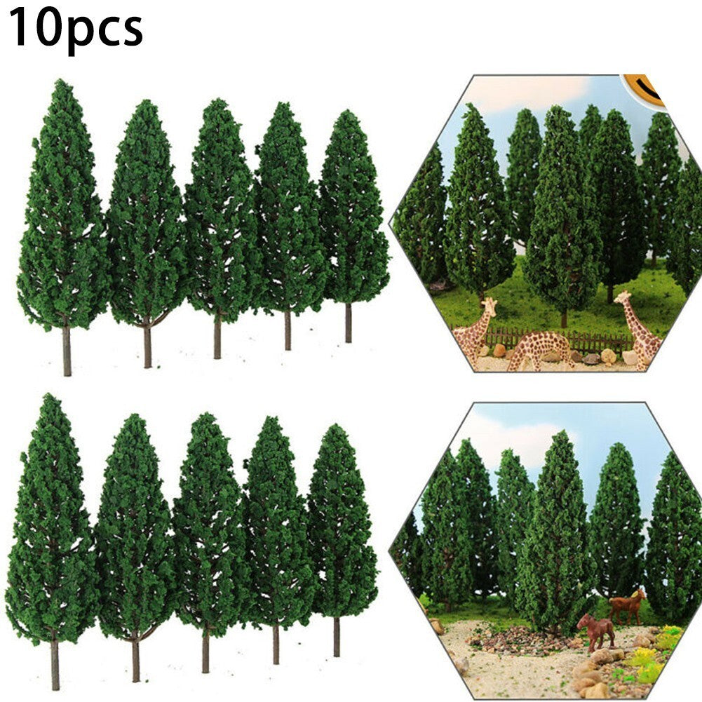 10x Model Pine Trees 15cm High For Scale Railway Scenery Layout Wargame Decor UK