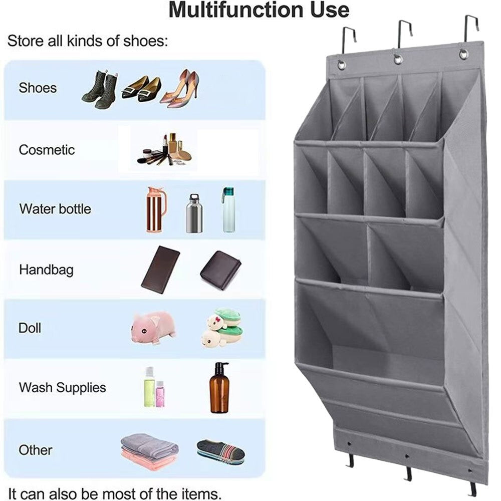 11 Pocket Shoe Holder Organiser Over The Door Hanging Shelf Rack Storage Hook UK