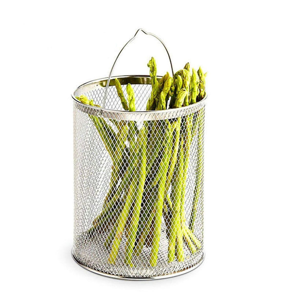 Stainless Steel Fry Basket Kitchen Pasta Strainer Round Mesh Vegetable Fruit