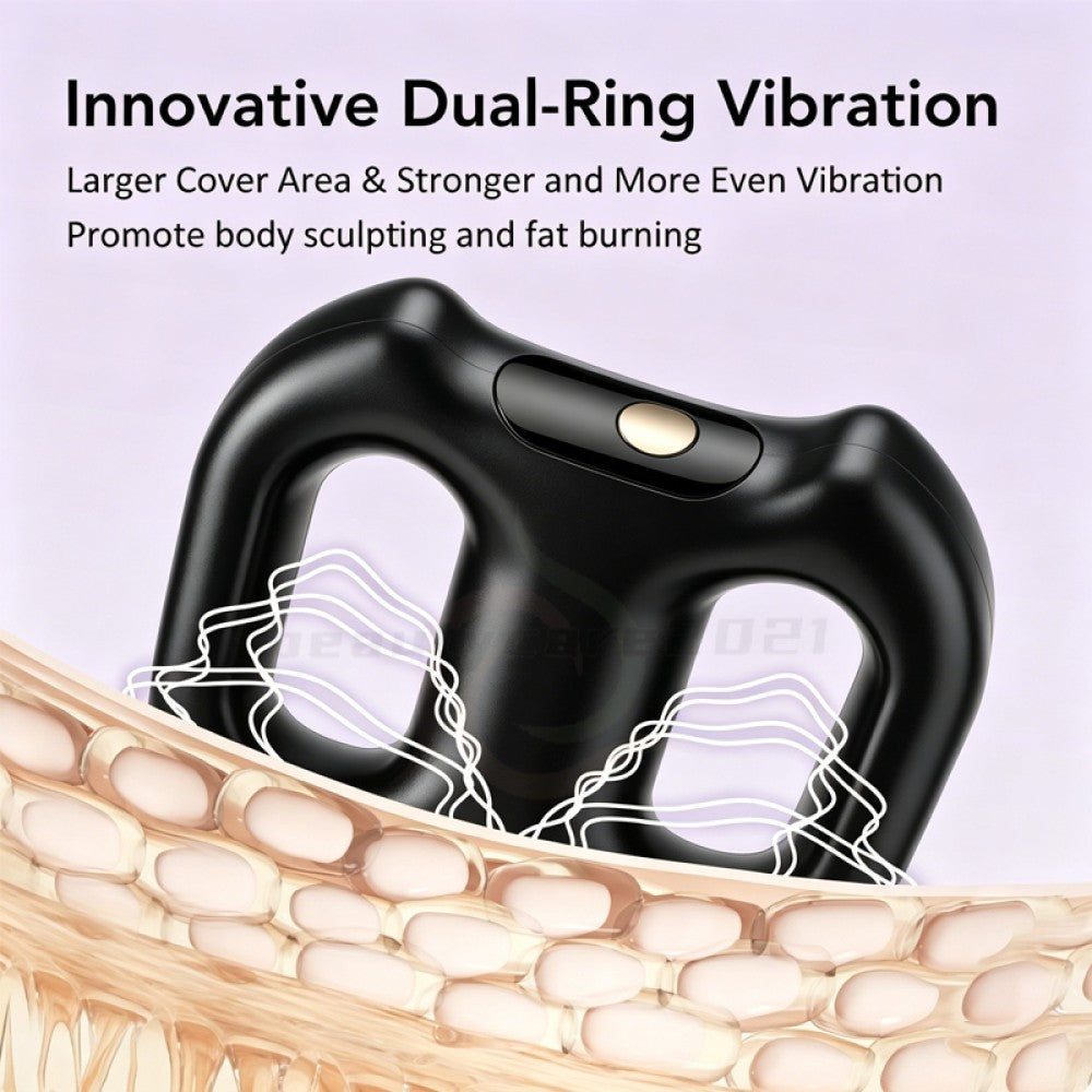Full Body Vibration Fascia Ring Massager Rechargeable Fat Burning Belt 3 Modes