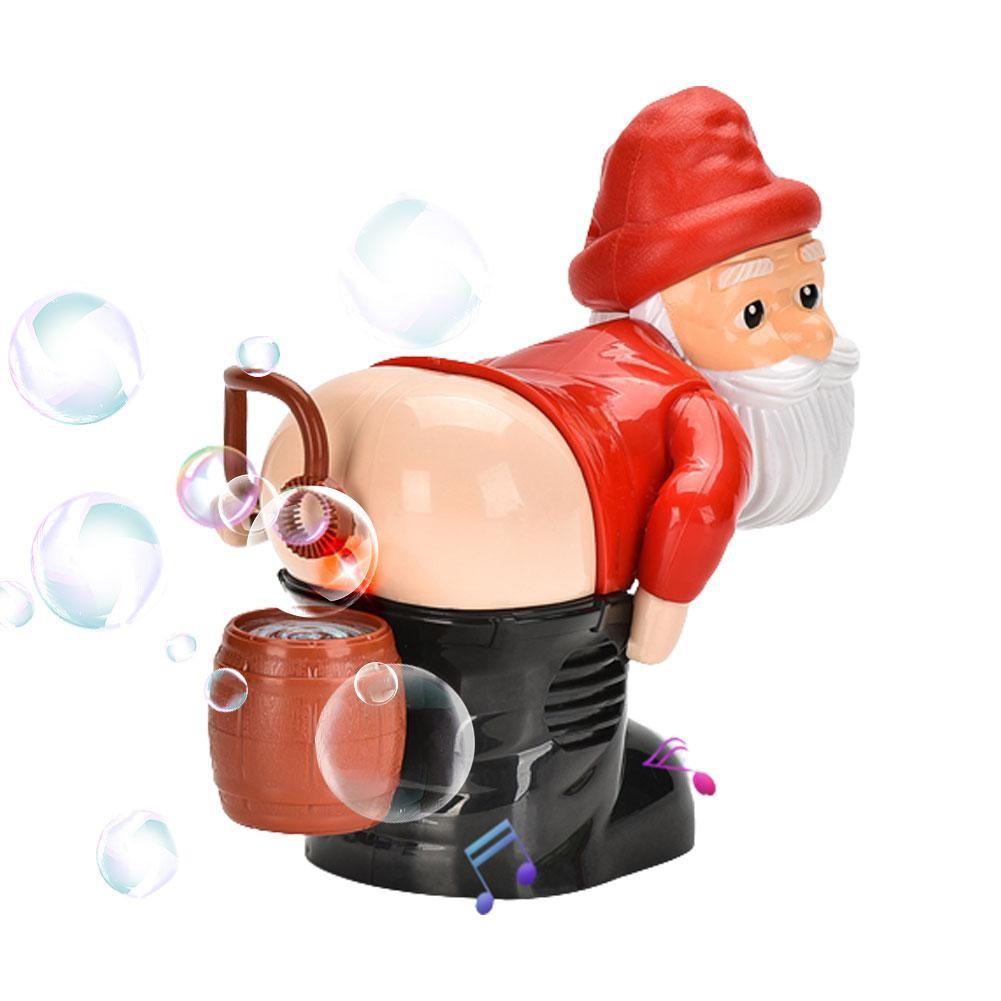 Christmas Bubble Blowing Machine From Santa Claus Butt Funny Props Xmas