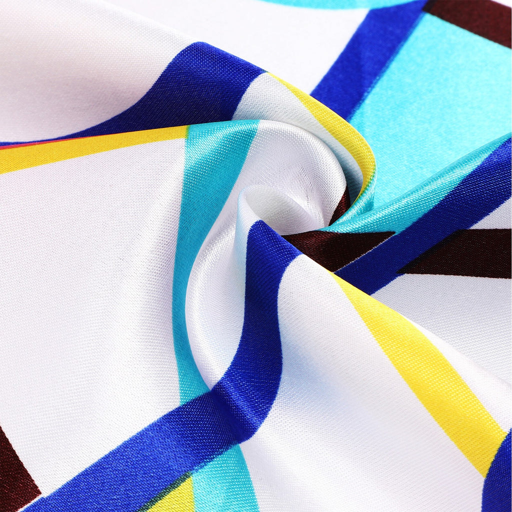 Women Square Neck Professional Handkerchief Sailor Scarf 4Pcs Silk Breathable