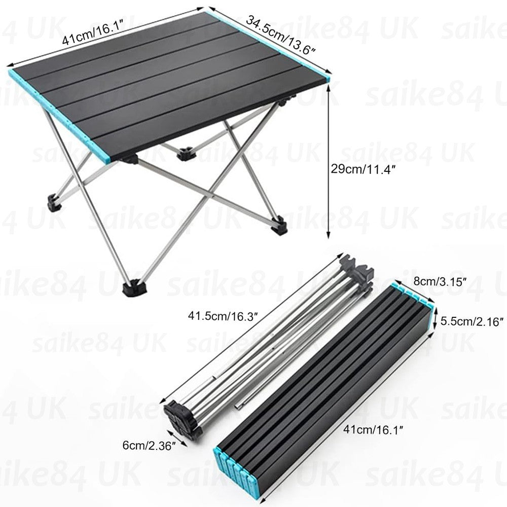 Portable Folding Aluminium Camping Table Outdoor Picnic BBQ Desk With Carry Bag