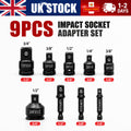 9PCS Impact Socket Adaptor Reducer Set 1/4 3/8 1/2 3/4 Inch Drive Female to Male