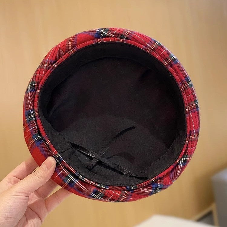 Fashionable Classic Beret Hat Striped Jacquard Breathable Casual Versatile Beret