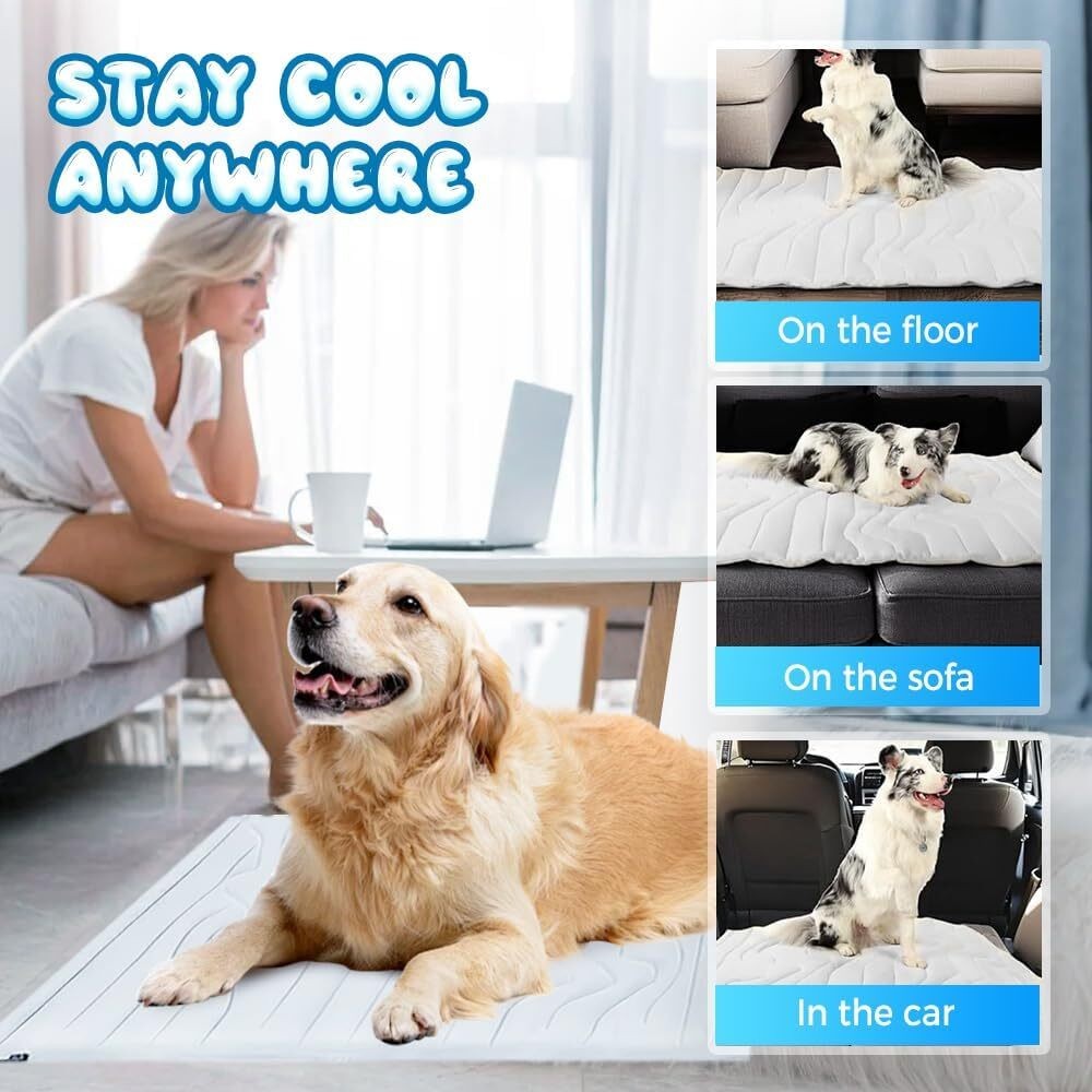 *Dog Cooling Mat, Cool-Touch Ice Silk Pet Cooling Pad for Dogs and Cats.*