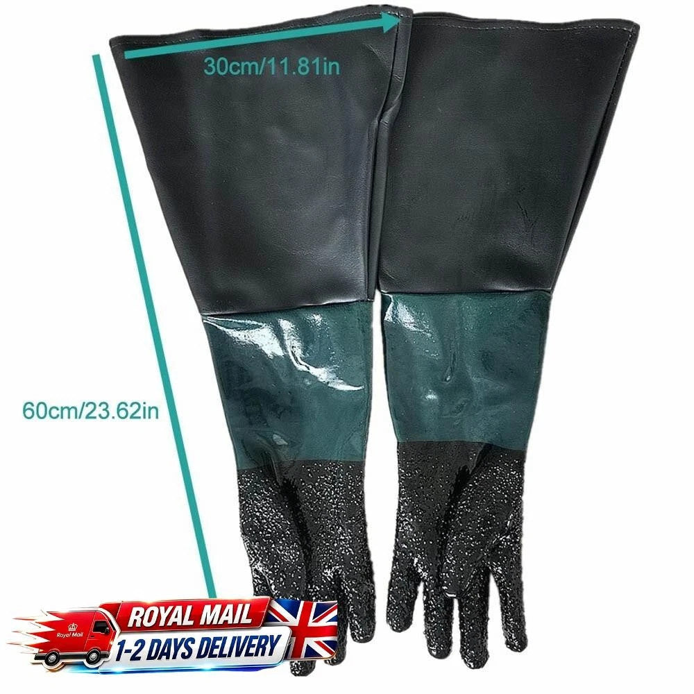 24'' Rubber Sandblasting Working Gloves For Sandblaster Cabinet Sand Blasting
