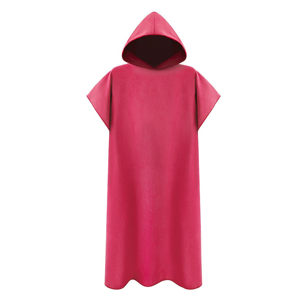 Men Women Changing Robe Beach Towel Bath Hooded Quick Dry Poncho Bathrobe
