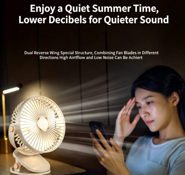 Portable Clip on Fan Rechargeable Operated Small Powerful 3 Speed Quiet