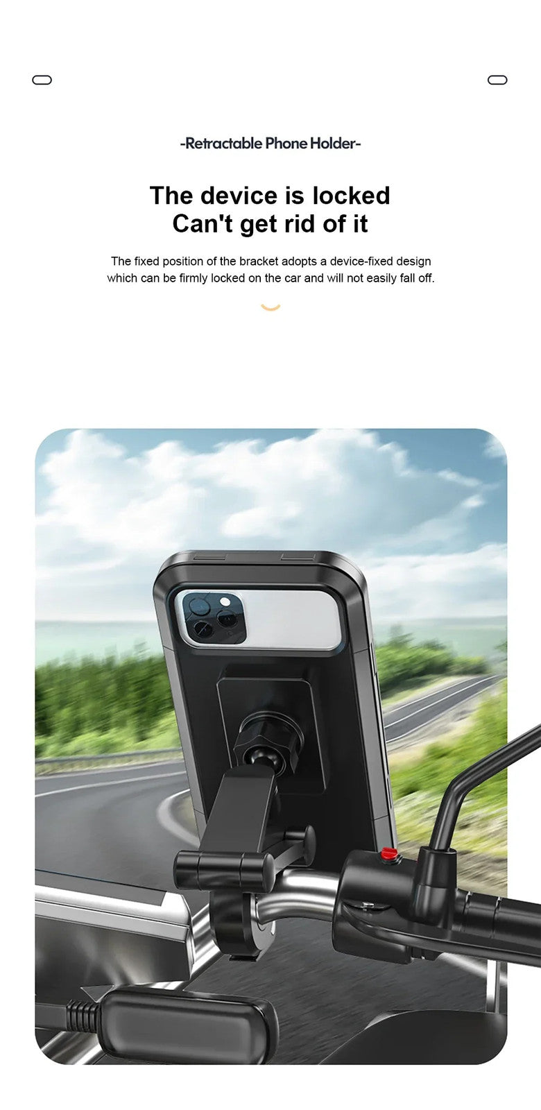 2pcs 360° Bicycle Motor Bike Waterproof Phone Case Mount Holder