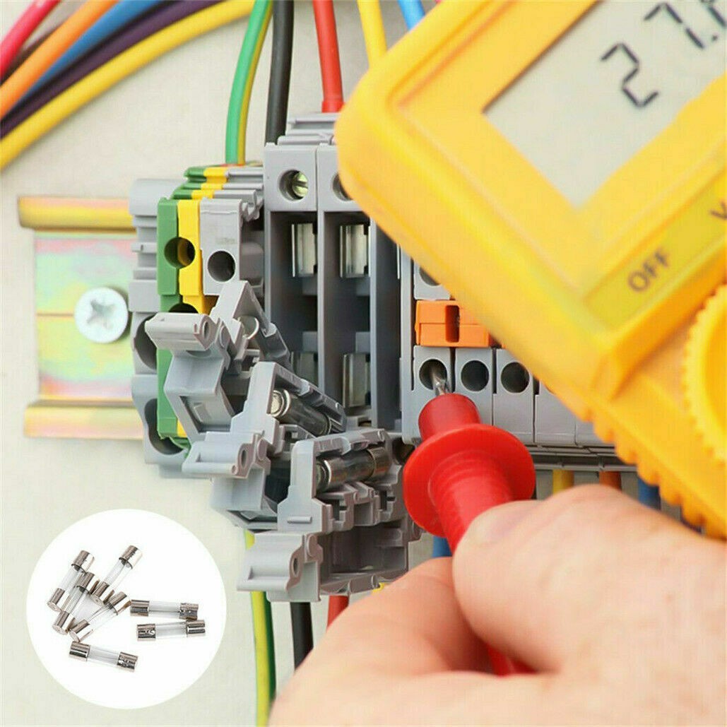 100PCS 5x20mm Quick Blow Glass Tube Fuse Assorted Kits Fast Action Glass Fuses