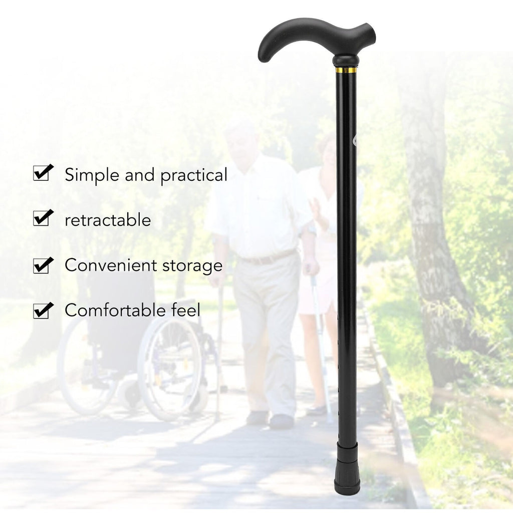 (Black)Adjustable Walking Stick All Terrain Walking Cane For Men Women UK