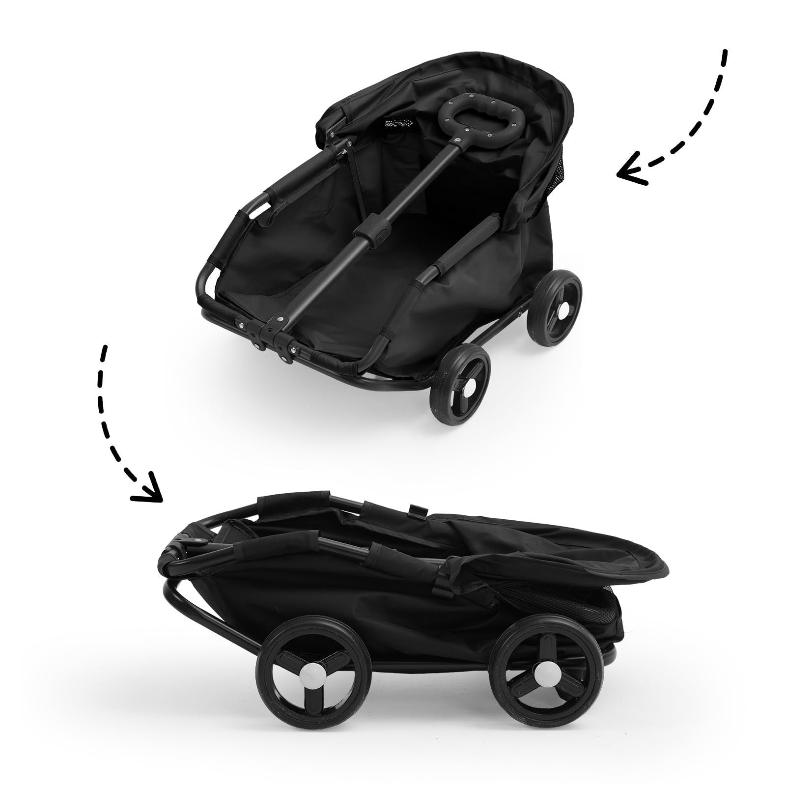 Foldable Pet Dog Cat Stroller Pet Jogger Carrier Cart Open Car Travel Walk Wheel