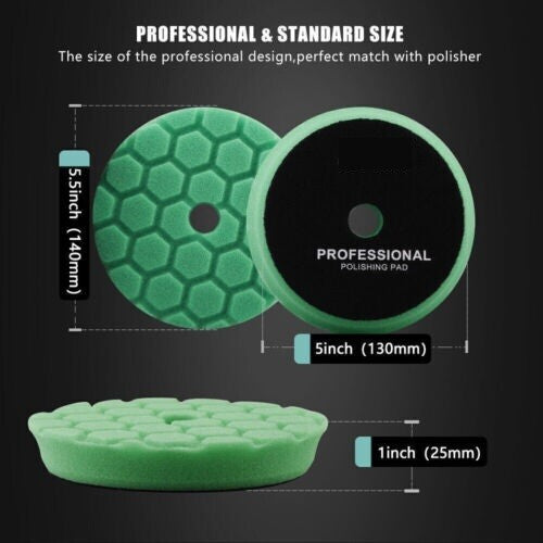 5 Inch 125mm Hex-Logic Polishing Pads For RO DA Polisher Buffing Waxing